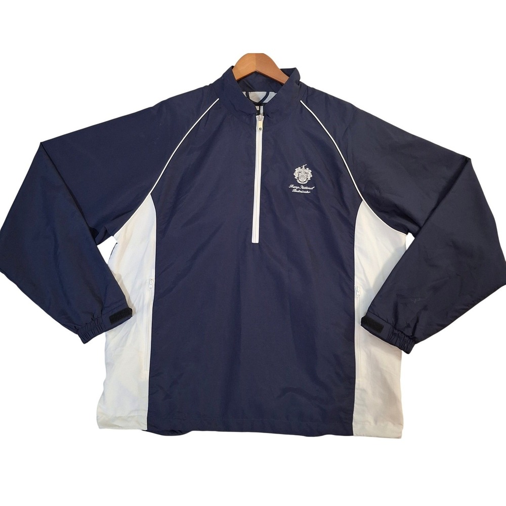 FootJoy Trump National Bedminster Navy Quarter Zip Windbreaker Jacket Mens XL